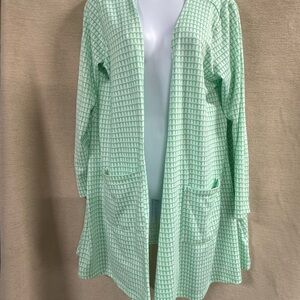 LuLaRoe Green and White Cardigan